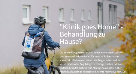 Eine Mitarbeiterin des Kölner StäB-Teams ist mit dem Fahrrad unterwegs zu ihren Patient*innen.